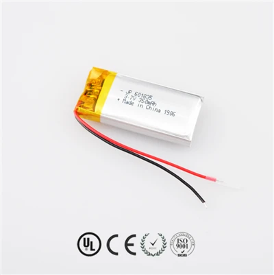 باتری لیتیوم پلیمری کارخانه باتری شنژن JP601836 350mah با PCB برای اسباب بازی الکتریکی